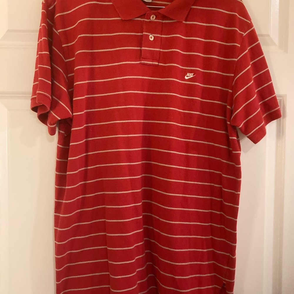 Nike men’s Button down t shirt XXL red casual